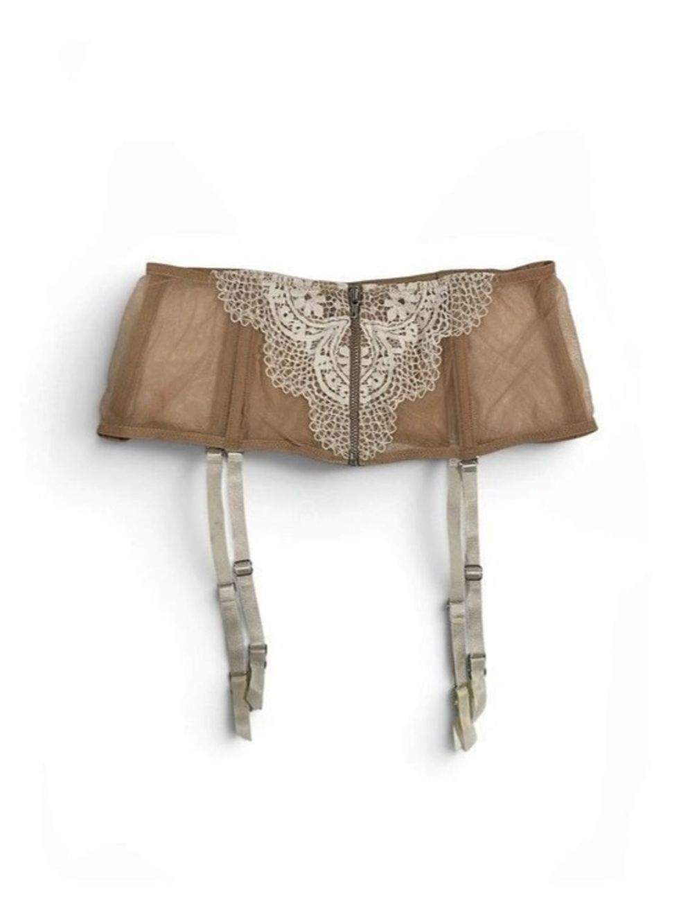 Victoria's Secret Brown Floral Corset Garter Belt | XS | NWT
